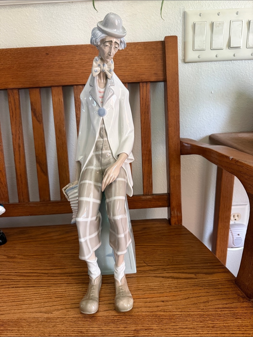 Lladro Porcelain clown seat with concertina